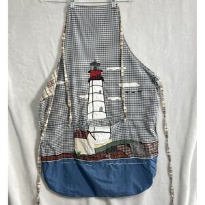 PATCH MAGIC Women Lighthouse Apron Multicolor Reversible Pocket Cook Bake 10a-4